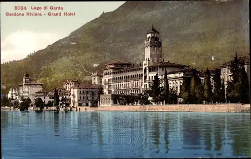 Ak Gardone Lago di Garda Lombardia, Grand Hotel