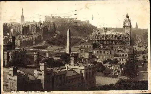 Ak Edinburgh Schottland, Panorama vom Calton Hill