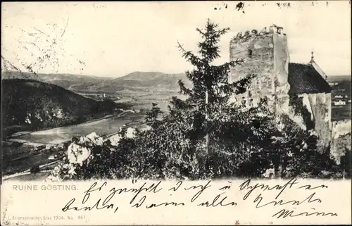 Ak Gösting Graz Steiermark, Ruine Gösting