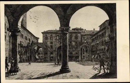 Künstler Ak Fagiuoli, Ettore, Verona Veneto, Piazza dei Signori