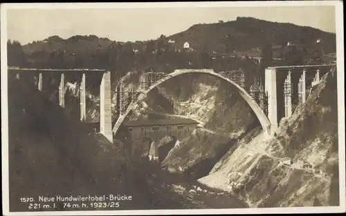Ak Hundwil Halbkanton Appenzell Außerrhoden, Neue Hundwilertobel-Brücke