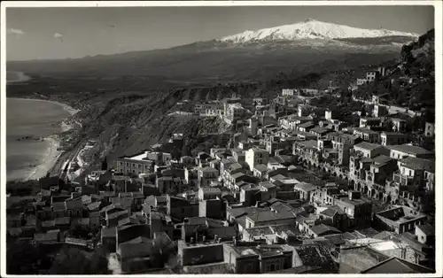 Foto Ak Taormina Sizilien, Totalansicht