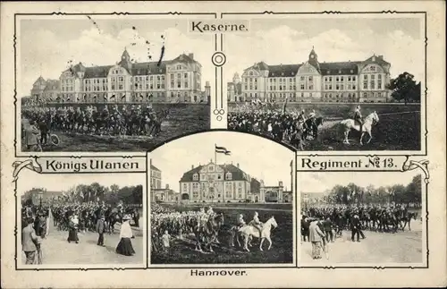 Ak Hannover in Niedersachsen, Kaserne, Königs Ulanen Regiment No. 13