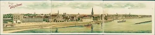Klapp Ak Düsseldorf am Rhein, Stadtpanorama