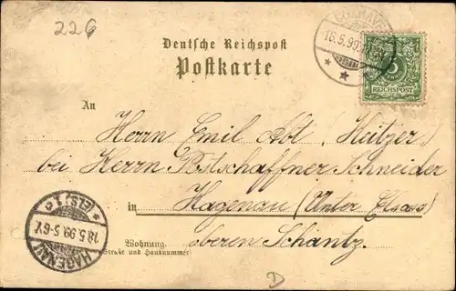 Litho Nordseebad Cuxhaven, Kugelbaake, Ritzebüttel, Kriegerdenkmal, Segelboot Fortuna