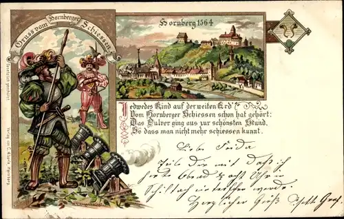 Künstler Litho Langenbacher, Hornberg im Ortenaukreis, Hornberger Schießen, Kanonen, Redewendung