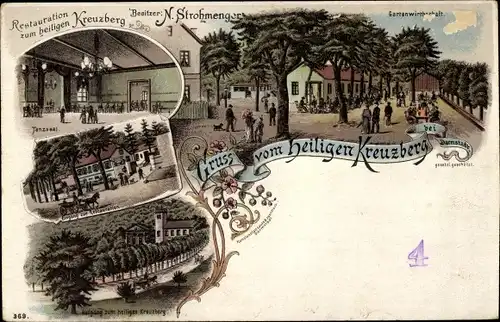 Litho Darmstadt in Hessen, Restaurant zum heiligen Kreuzberg