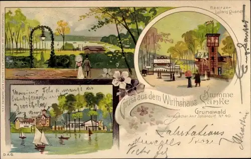 Litho Berlin Zehlendorf, Wirtshaus Krumme Lanke, Grunewald