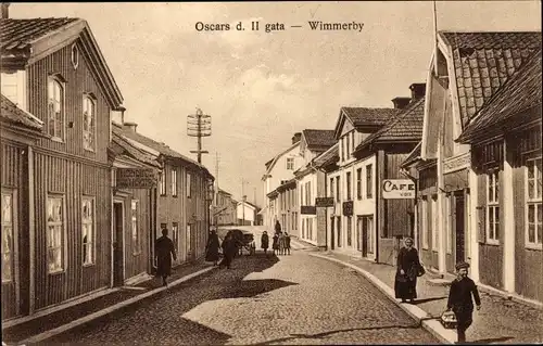 Ak Vimmerby Kalmar Schweden, Oscars d. II gata, Straßenpartie