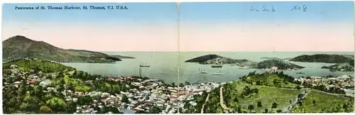 Klapp Ak Saint Thomas Amerikanische Jungferninseln, Panorama, Hafen