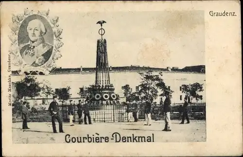 Ak Grudziądz Graudenz Westpreußen, Courbiere Denkmal
