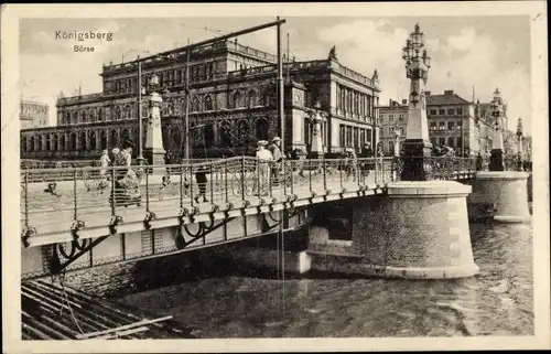 Ak Kaliningrad Königsberg Ostpreußen, Börse, Brücke
