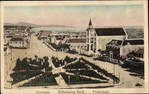 Ak Curaçao Niederländische Antillen Karibik, Wilhelmina Park, Pietermaai