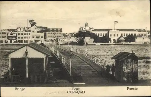 Ak Curaçao Niederländische Antillen Karibik, Brücke