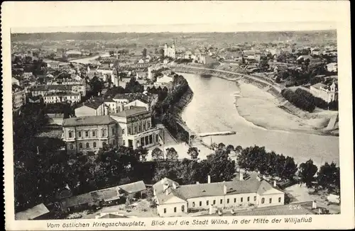 Ak Vilnius Wilna Litauen, Wilija, Neris, Stadtpanorama