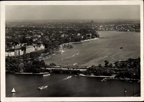 Ak Hamburg, Lombardsbrücke und Außenalster