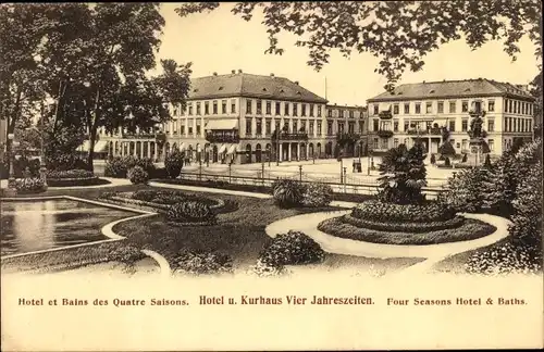 Ak Wiesbaden in Hessen, Hotel und Kurhaus Vier Jahreszeiten