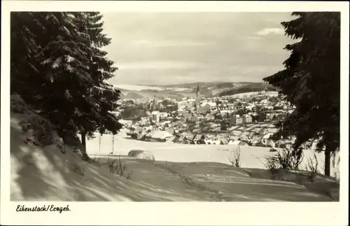 Ak Eibenstock im Erzgebirge Sachsen, Panorama, Winter
