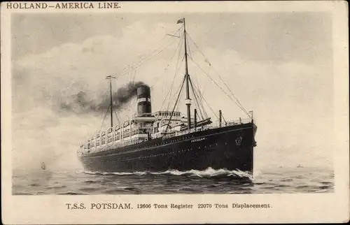 Ak Dampfer TSS Potsdam, Holland-America Line