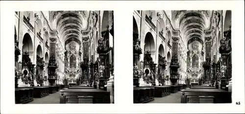 Stereo Raumbild Foto Praha Prag, Altstadt, Jakobskirche, Innenansicht