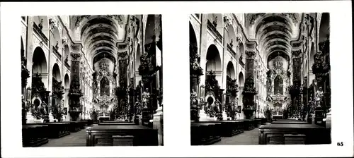 Stereo Raumbild Foto Praha Prag, Altstadt, Jakobskirche, Innenansicht