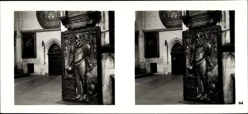 Stereo Raumbild Foto Praha Prag, Altstadt, Grabmal Tycho Brahe