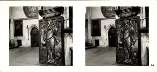 Stereo Raumbild Foto Praha Prag, Altstadt, Grabmal Tycho Brahe