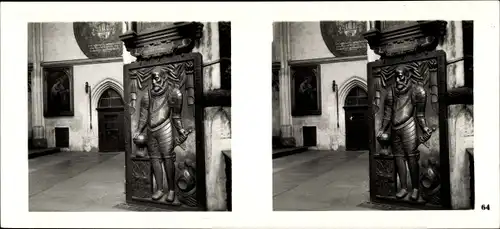 Stereo Raumbild Foto Praha Prag, Altstadt, Grabmal Tycho Brahe