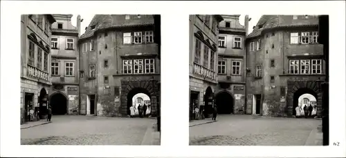 Stereo Raumbild Foto Praha Prag, Altstadt, Eingang zum Teinhof und Ungelt