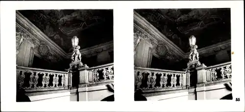 Stereo Raumbild Foto Praha Prag, Altstadt, Clam-Gallas-Palais, Stiegenhaus