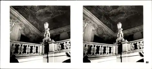 Stereo Raumbild Foto Praha Prag, Altstadt, Clam-Gallas-Palais, Stiegenhaus