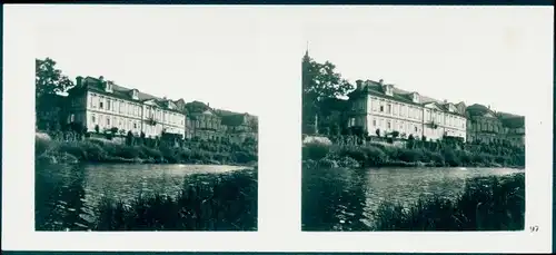 Stereofoto Praha Prag, Schloss Königsaal, Gesamtansicht