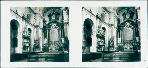 Stereo Foto Praha Prag, Neustadt, Karlsplatz, St. Ignatius Jesuitenkirche, Innenansicht