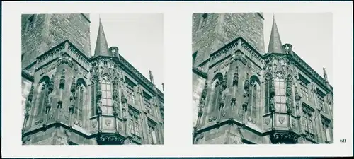 Stereo Foto Praha Prag, Altstadt, Altstädter Ring, Rathauserker