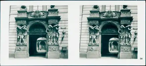 Stereo Foto Praha Prag, Altstadt, Clam-Gallas-Palais, Portal