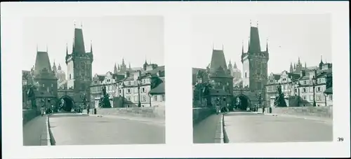 Stereo Foto Praha Prag, Kleinseite, Kleinseitner Brückentürme