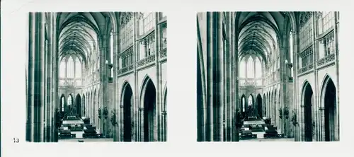 Stereo Foto Praha Prag, Burgstadt, Dom, Innenansicht