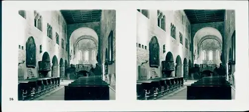 Stereo Foto Praha Prag, Burgstadt, Georgskirche, Innenansicht