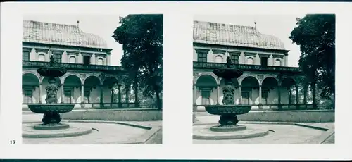 Stereo Foto Praha Prag, Burgstadt, Lustschloss der Königin Anna, Belvedere