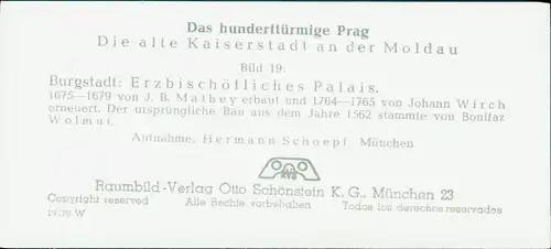 Stereo Foto Praha Prag, Burgstadt, Erzbischöfliches Palais