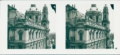 Stereo Foto Praha Prag, Kleinseite, Türme der Niklaskirche