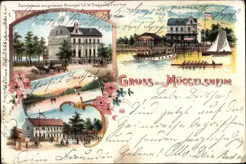 Litho Berlin Köpenick Müggelheim, Sportshaus zur großen Krampe