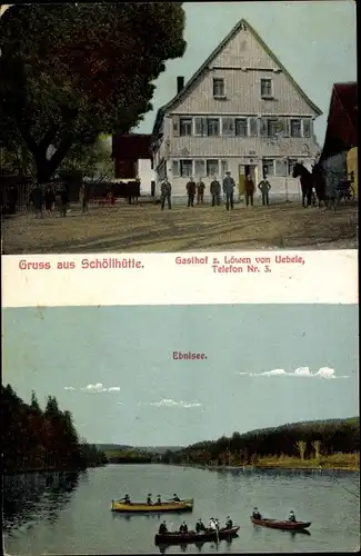 Ak Schöllhütte Althütte in Württemberg, Gasthof zum Löwen von Uebele, Ebnisee