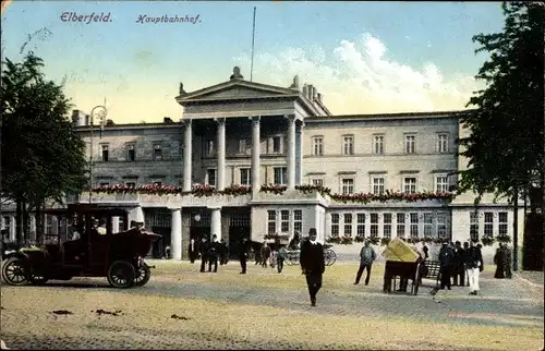 Ak Elberfeld Wuppertal, Partie am Hauptbahnhof, Auto