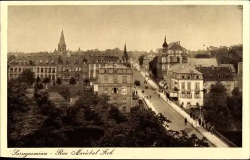 Ak Sarreguemines Saargemünd Lothringen Mosel, Rue Marechal Foch