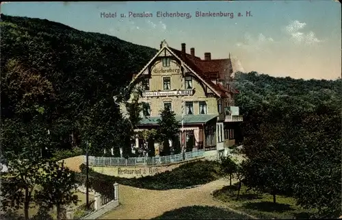 Ak Blankenburg im Harz, Hotel Pension Eichenberg, Inh. A. Rost