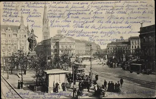 Ak Berlin Mitte, Alexanderplatz, Denkmal