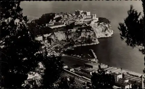 Ak Monaco, Le Rocher und Stade Louis II