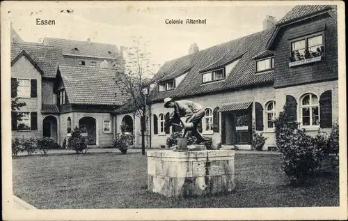 Ak Essen im Ruhrgebiet, Colonie Altenhof, Denkmal