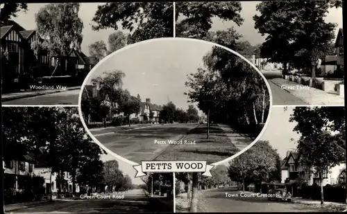 Ak Petts Wood Bromley London England, Woodland Way, Green Court Road